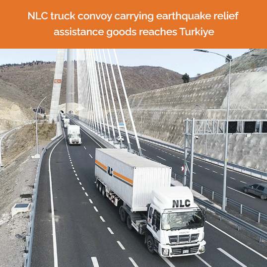 NLC truck convoy carrying earthquake relief assistance goods reaches Turkiye